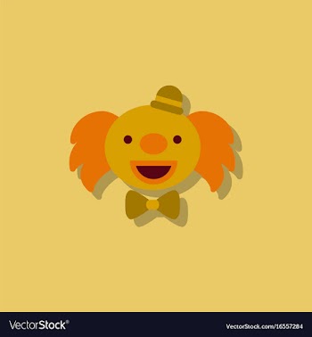 Circus clown in sticker style vector image