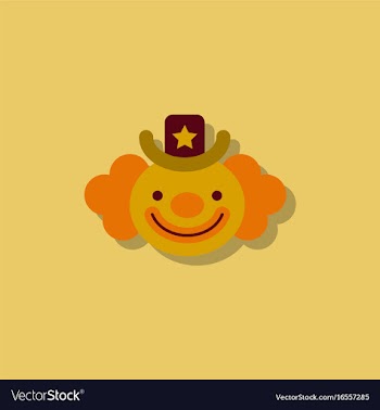 Circus clown in sticker style vector image