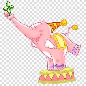 Circus Elephant Cartoon , watercolor elephant transparent background PNG clipart