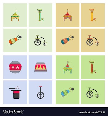 Circus equipment icons vector image