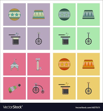 Circus equipment icons vector image