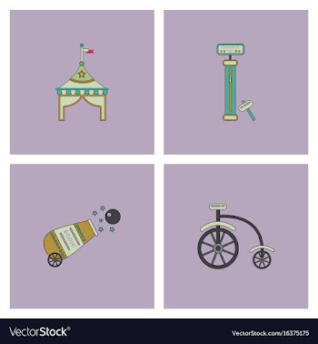 Circus equipment icons vector image