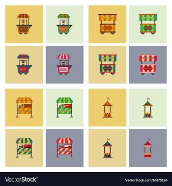 Circus equipment icons vector image