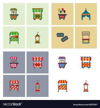 Circus equipment icons vector image