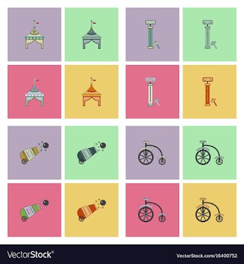 Circus equipment icons vector image