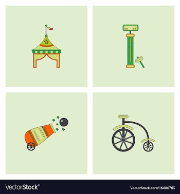 Circus equipment icons vector image