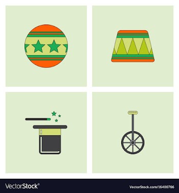 Circus equipment icons vector image