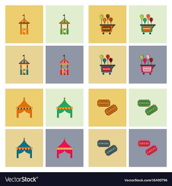 Circus equipment icons vector image