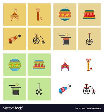 Circus equipment icons vector image