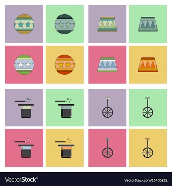 Circus equipment icons vector image