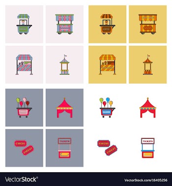 Circus equipment icons vector image