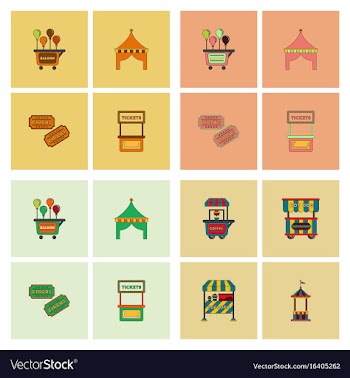 Circus equipment icons vector image