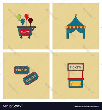 Circus equipment icons vector image
