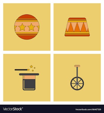 Circus equipment icons vector image