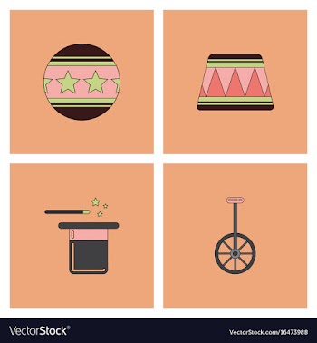 Circus equipment icons vector image