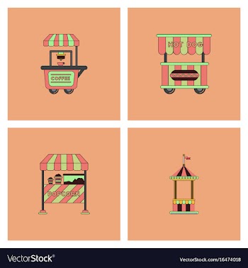 Circus equipment icons vector image