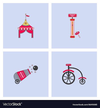 Circus equipment icons vector image