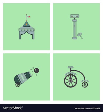 Circus equipment icons vector image