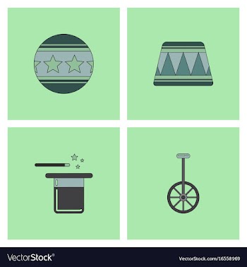 Circus equipment icons vector image