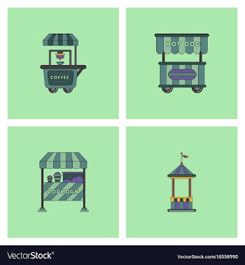 Circus equipment icons vector image