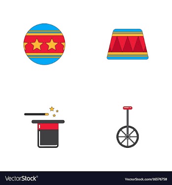 Circus equipment icons vector image