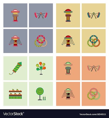 Circus icons collection vector image