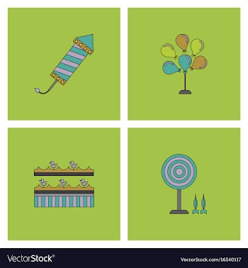 Circus icons collection vector image