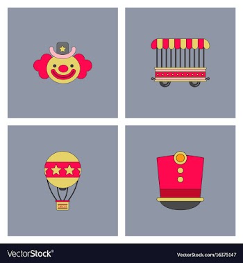 Circus icons collection vector image