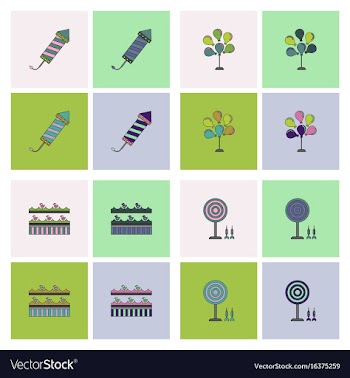 Circus icons collection vector image
