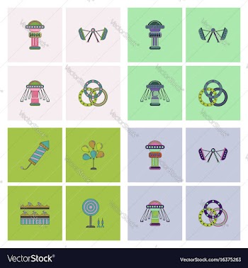 Circus icons collection vector image