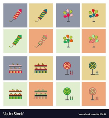 Circus icons collection vector image