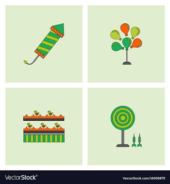 Circus icons collection vector image
