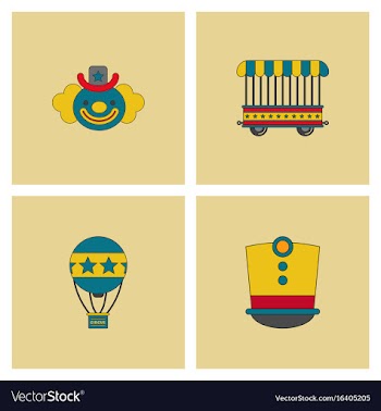 Circus icons collection vector image