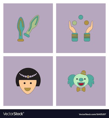 Circus icons collection vector image