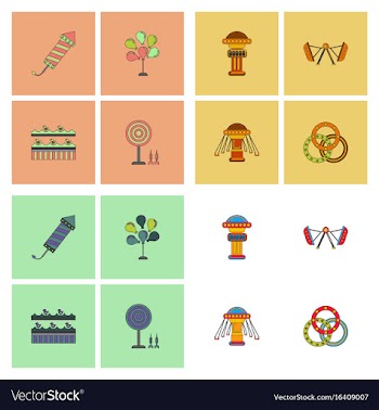 Circus icons collection vector image