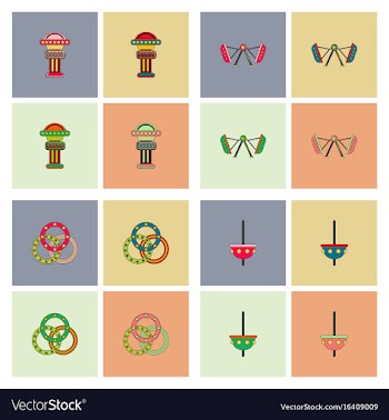 Circus icons collection vector image