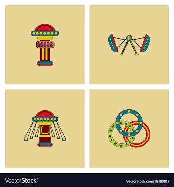 Circus icons collection vector image