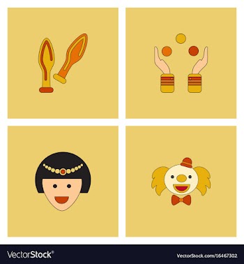 Circus icons collection vector image