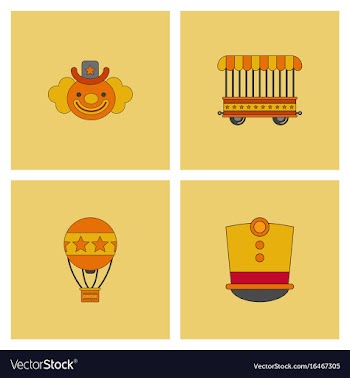 Circus icons collection vector image