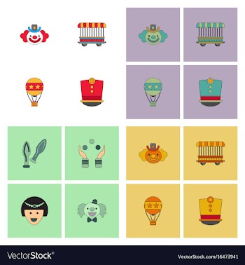 Circus icons collection vector image
