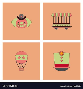 Circus icons collection vector image
