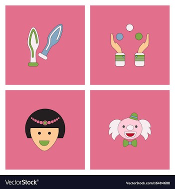 Circus icons collection vector image