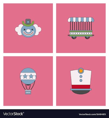Circus icons collection vector image