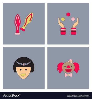 Circus icons collection vector image