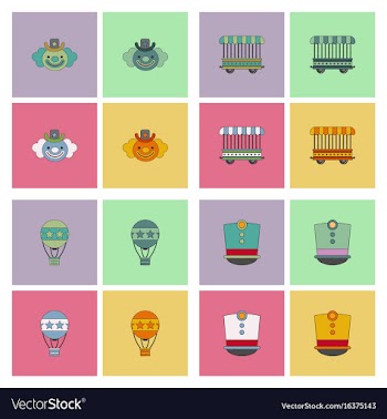 Circus icons vector image