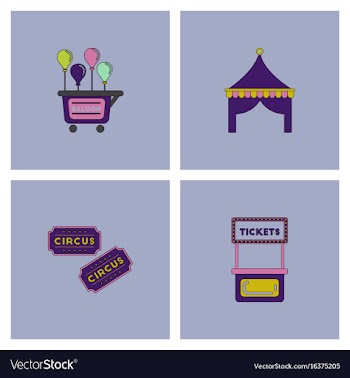 Circus icons vector image