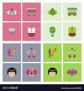 Circus icons vector image