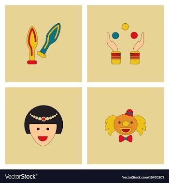 Circus icons vector image