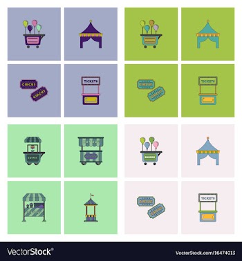 Circus icons vector image
