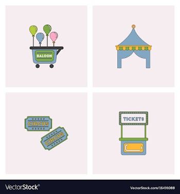 Circus icons vector image
